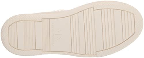 A|X Armani Exchange Women's High Top Lace Up Sneaker, White, 5 | Image 3