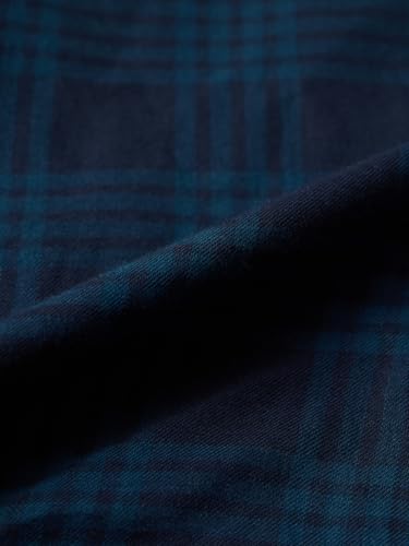 Chemise à carreaux imprimé géométrique diamants bleus manches longues