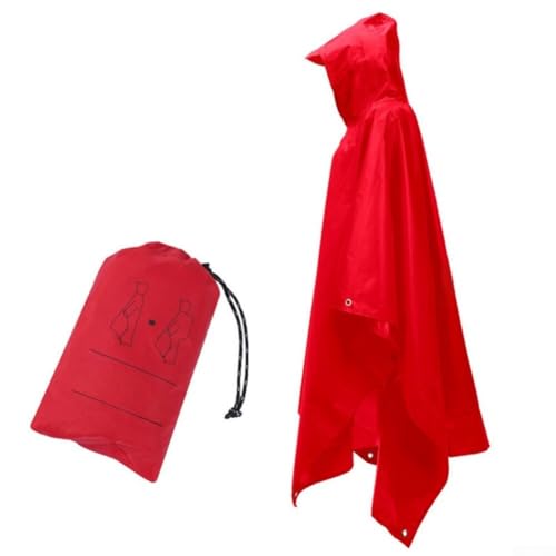 Besttoolifes Chubasquero multifuncional tres en uno para adultos, poliéster 210T impermeable, revestimiento PU5000+ mm, paño de suelo plegable y toldo, 230 x 140 cm, 290 g