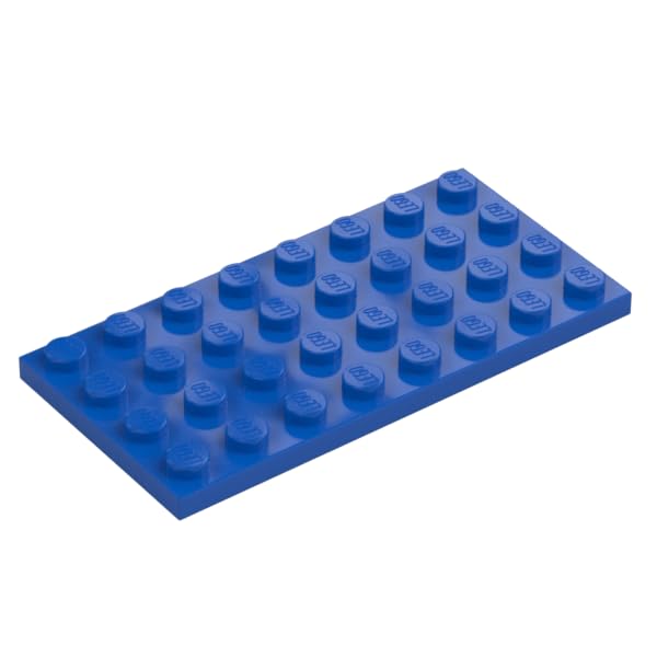 LEGO Plate Building Base 4 x 8, Part 3035 (Blue, 2, Bricks) — image 1