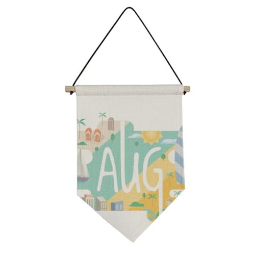 Drapeau en toile à suspendre d'août décoration murale tissu maison