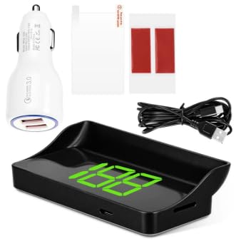 عداد سرعة السيارة GPS الرقمي HUD،عداد سرعة USB للتوصيل والتشغيل للسيارات والشاحنات والدراجات النارية،شاشة عرض أمامية MPH في الوقت الفعلي مع خط LED كبير،عداد سرعة رقمي واضح ودقيق للسيارة ميل في الساعة