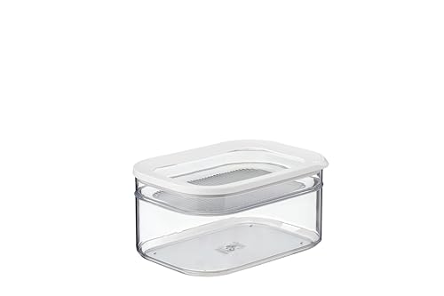 Mepal - Fiambreras Modula - Fiambrera para frigorífico con tapa - Apto para guardar productos cárnicos y quesos - Almacenamiento y organizador para frigorífico - 550 más 2000 ml - Blanco