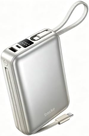 Basike Carregador Portátil, Power Bank 20000mAh com Cabos Integra...