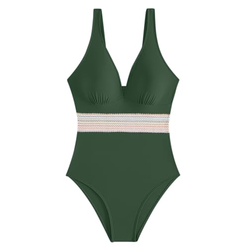 Bañadores de Mujer Reductor Trajes de Baño Swimsuit For Women Tummy V Neck Ruched Bathing Suit Swimwear Bañador Mujer 2026 Bañadores Tallas Grandes (JN, XL)