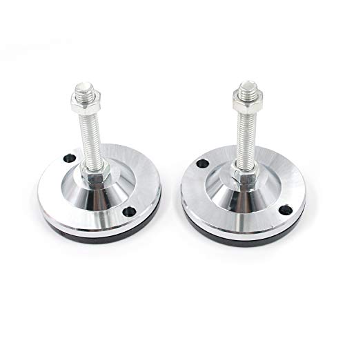 Leveling Feet Karcy M14 Thread Adjustable Feet Levelers Carbon Steel Black Silver 1100LB Capacity Leveling Feet Heavy Duty D100xM14x100 Pack of 2