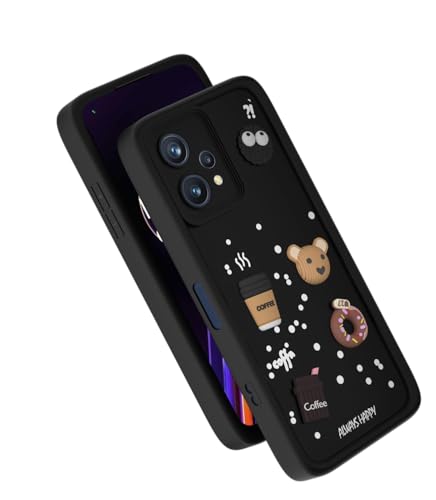 Image of Bintage Cases Cute Fun Taddy| 3D Ball Bear| Donut| Coffee Rubber Case Full Body & Camera Protection Back Cover Compatible for OnePlus Nord CE2 Lite 5G - Black