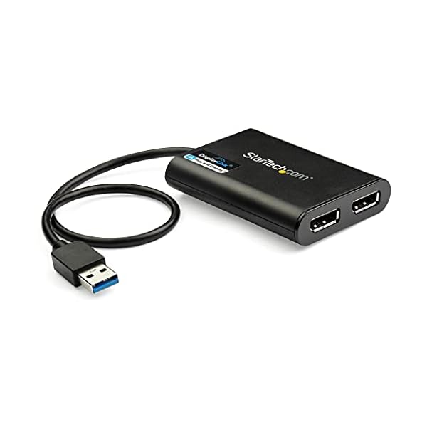 StarTech.com USB 3.0 to Dual DisplayPort Adapter 4K 60Hz (USB32DP24K60) & .com USB-C to USB Adapter - 6in - USB-IF Certified - USB-C to USB-A - USB 3.1 Gen 1 - USB C Adapter - USB Type C (USB31CAADP) - Image 3