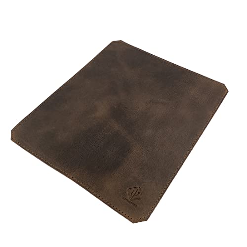 Leathertex, Rustic Rectangle Shape Mouse Pad Handmade From Full Grain Leather - Anti-Slip & Durable Stitched - Gaming Mousepad For Computer, Laptop - Bourbon Brown #TOP4