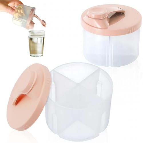 Calkkrer 2 cucharas portátiles de leche en polvo para bebé, almacenamiento de leche en polvo, dosificador de polvo, dispensador de leche en polvo, tapa giratoria, caja portátil de leche en polvo