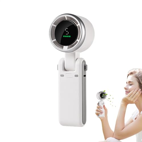 Ventilador de mano recargable – Ventilador portátil plegable | 5 velocidades ajustables, batería de larga duración, pantalla digital para viajes/uso en exteriores/interiores