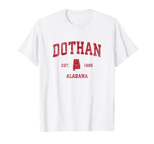 Dothan Alabama AL Vintage Sports Design Red Print T-Shirt