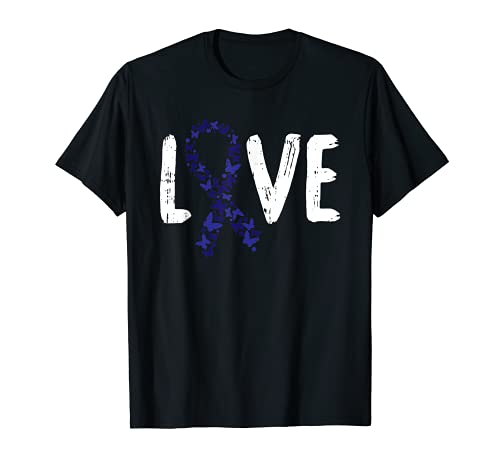 Love Colon Cancer Awareness Ribbon Survivor Fighter s T-Shirt