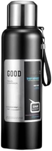 Zxyler �^��f�M���@�r 600ml-2000ml �R�b�v & �������t�� 316 �X�e�����X �ۉ��ۗ� �L�������� �A�E�g�h�A/�j�����p ���� (1500ML,�u���b�N)