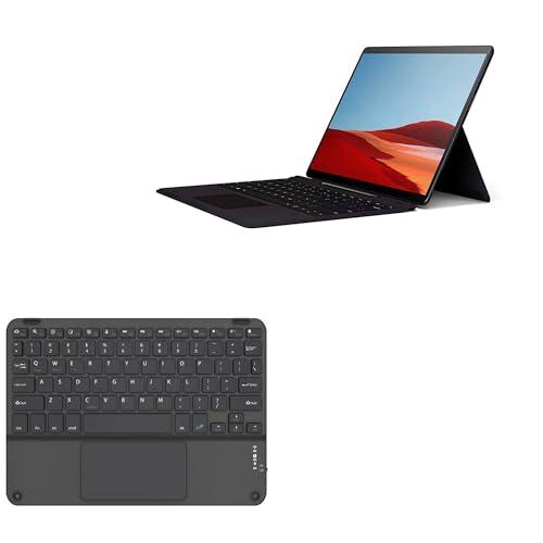 BoxWave Keyboard Compatible with Microsoft Surface Pro X (13 in) - SlimKeys Bluetooth Keyboard with Trackpad, Portable Slim TouchPad - Jet Black
