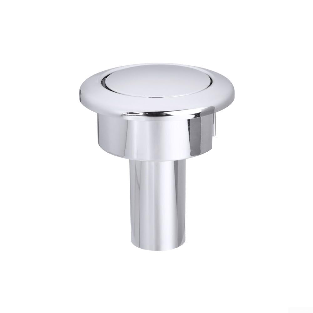 48Mm Toilet Push Button For Siamp For Storm 33A Toilet Tank, Single Press Push Button For Cistern Holes 38-44mm Diameter, Chrome Round Head Toilet Cistern Flush Accessories