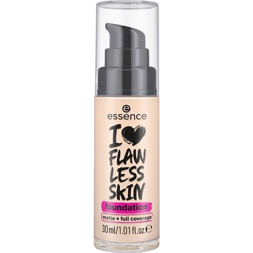 Essence Cosmetics Base I LOVE FLAWLESS SKIN, de larga duración, matificante, resultado inmediato, mate, 30 ml