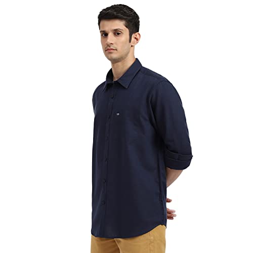 Image of Arrow Solid Slim Fit Mens Casual Shirts - 100% Cotton, Breathable & Comfortable, Full Sleeves Shirt for Men