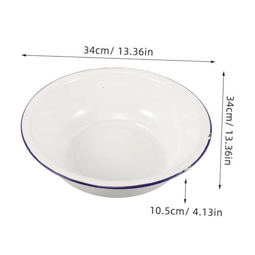 Cuvette rétro en émail bassin blanc pour lessive visage et usage domestique