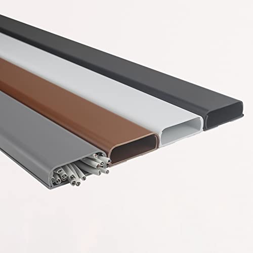 Canaleta para cables autoadhesiva cuadrada de PVC pintable para piso y pared, color gris, 59 x 20 mm miniatura 2