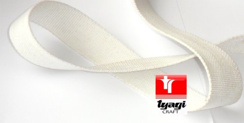 38mm Pure Cotton Thick Tape Thick Webbing Strap Tent Upholestry Bags Sturdy Cotton Straps Harness Craft White 20 Meter Tyagi Craft