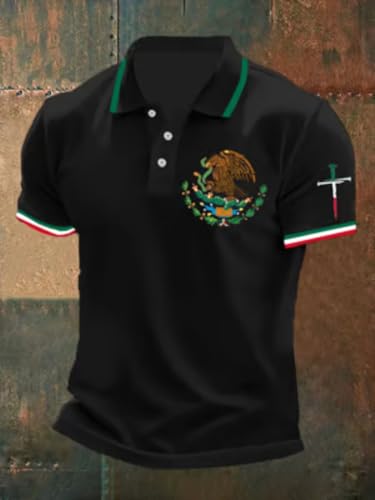 Mexican Independence Day Polo Shirt Mexico Flag Eagle Christian Cross Tshirt2