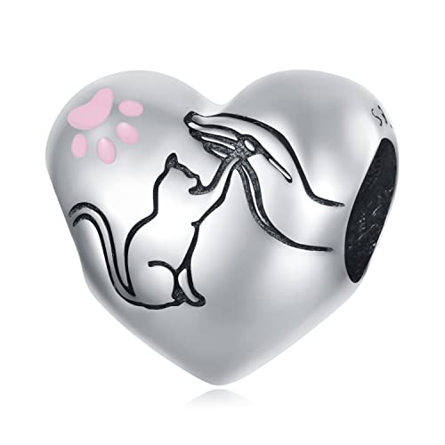 Abalorio de corazón para pulsera Pandora de plata de ley 925 con forma de corazón, Esmalte, Esmaltado.