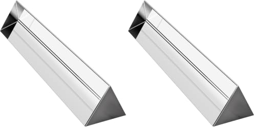 Image of Amlong Crystal 6 inch Optical Glass Triangular Prism for Teaching Light Spectrum Physics and Photo Photography Prism, 150mm (Pack of 2)