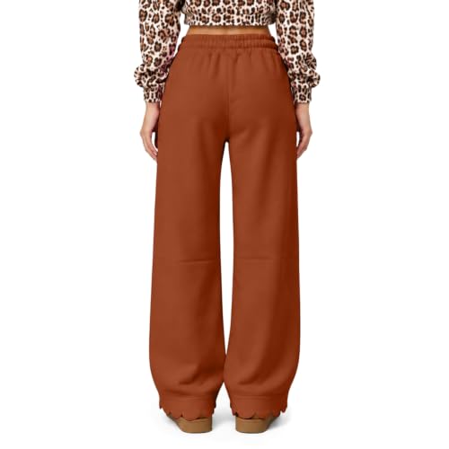 Wide Leg Sweatpants Women Baggy Scalloped Lounge Sweatpants Sweat Pants - image 8