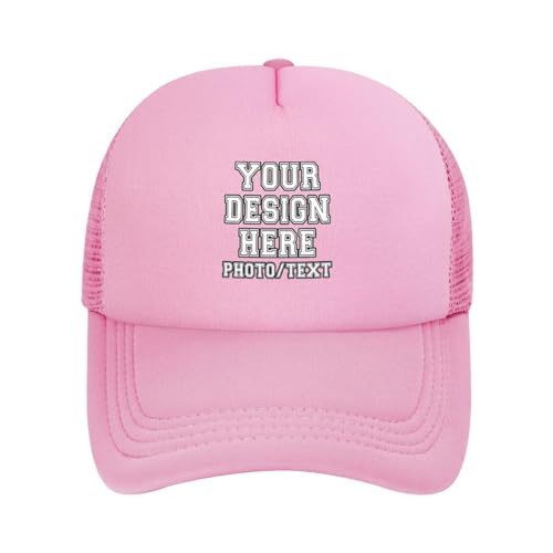 Generic Bulk custom Trucker hats for Man & Women Add Your Text Picture Name Logo custom Trucker Caps custom hat Personalized hats Custom Gifts, One Size-Medium, Pink a