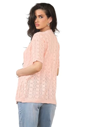 Image of Loxdonz Women's Short Sleeve Cropped Cardigan Sweaters Open Front Bolero Short Shrugs for Women
