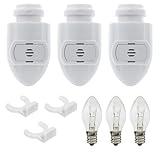 Creative Hobbies White Auto On Sensor Plug in Night Light Module Includes 3 Bulbs and 3 Plastic Clips, Great for Making Your Own Decorative Night Lights, Pack of 3