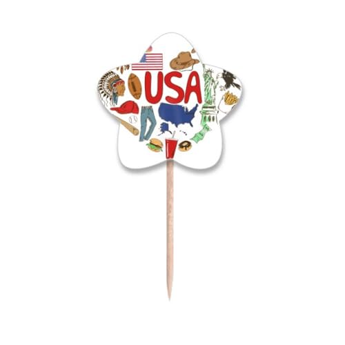 Cure-dents USA de fete pour agrementer vos gateaux d'anniversaire