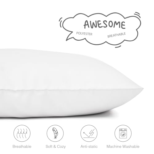 Image of EXQ Home Toddler Pillowcases Zippered 13x18 Travel Pillow Case Set of 2, Small Pillow Case Fits Baby Pillow Sized 12x16, 13x18, Kids Pillowcases 2 Pack Machine Washable (White)