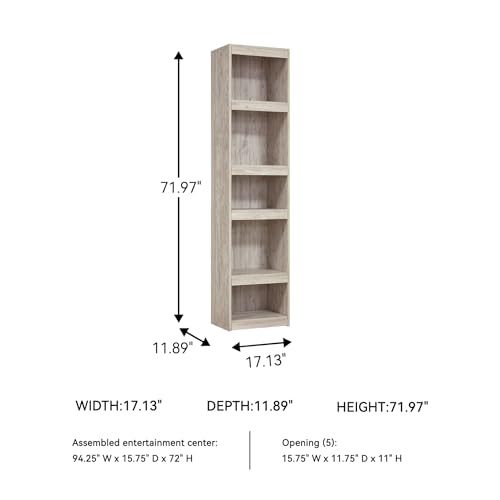 Signature Design by Ashley Willowton 72-Inch Bookcase Pier, Whitewash - image 5