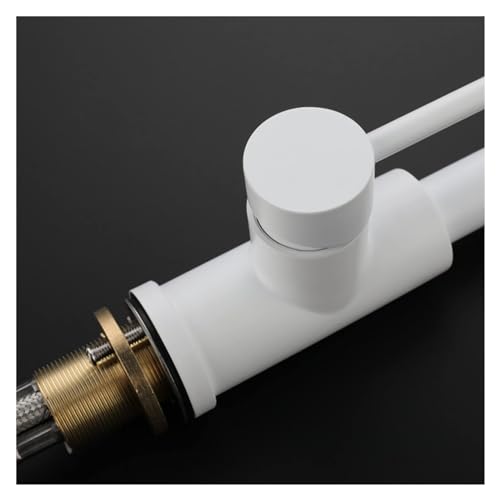 Robinet de cuisine blanc avec douchette amovible et jet 2 modes
