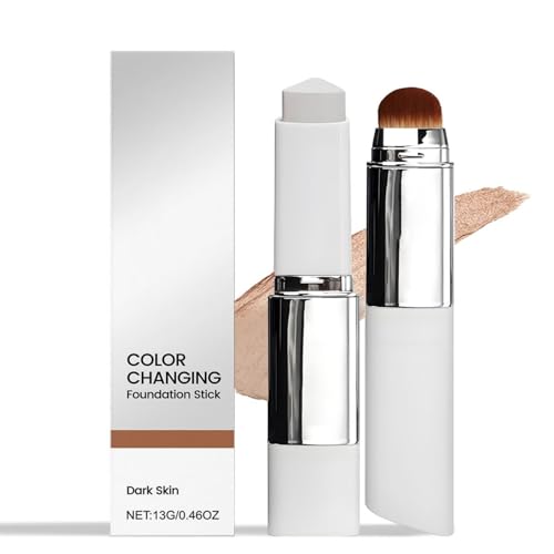 Glowluna Base de Maquillaje Auto - Adaptativa 4 en1, Avanzado Base Maquillaje Coreana, Glowluna Maquillaje, Con Cabezal Brocha, Para Todos Los Tipos De Piel (Dark Skin)