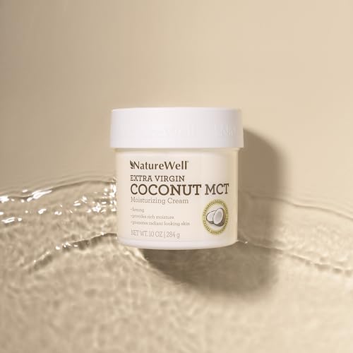 NATURE WELL Clinical Extra Virgin Coconut MCT Moisturizing Cream for Face, Body, & Hands, Firming, Provides Rich Moisture & Promotes Radiant Looking Skin, 10 oz