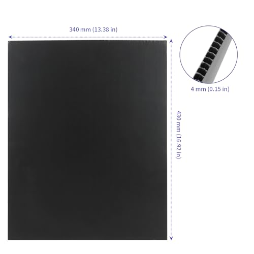 Image of SOUJAP 20 Pack 13 x 17 x 3 /16 Inch Black Corrugated Plastic Sheet, Corrugated Poster Board for Garage Sales, Party Decor