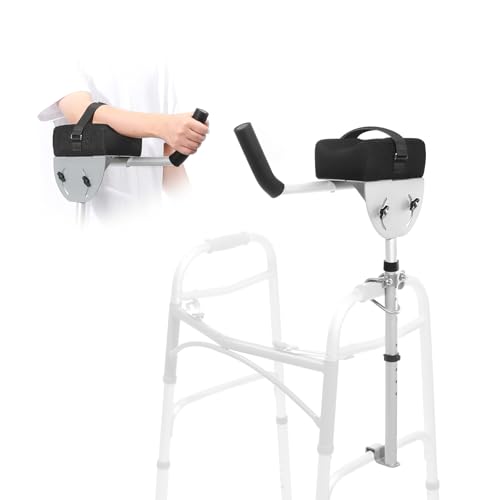Eizome Walker Platform Attachment with Adjustable Padded Cuff - Walker Platform Accessory to Preventing The Bracket from Sliding Down - U-Shaped Clamp Design Compatible with Most Walkers on The Market