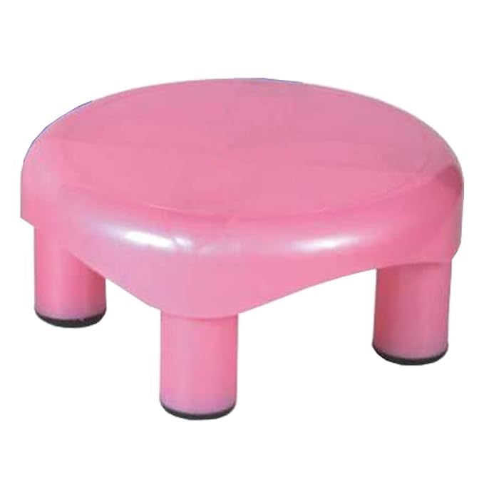 NSE Plastic Non Slip Bathroom Stool | Round Patla for Bathroom | Anti-Slip with Strong Bearing | Solid Surface & Unbreakable Material Color May Vary (Pack of 1)-image-12