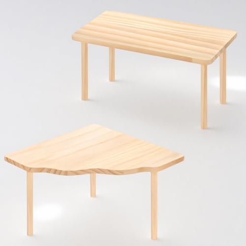 Fruobeyla Hamster Platform Set 2-Piece Wooden Modular Playground & Hide Cage Accessories for Dwarf Syrian Hamsters Gerbils Mice Degus (Rectangle+Corner)