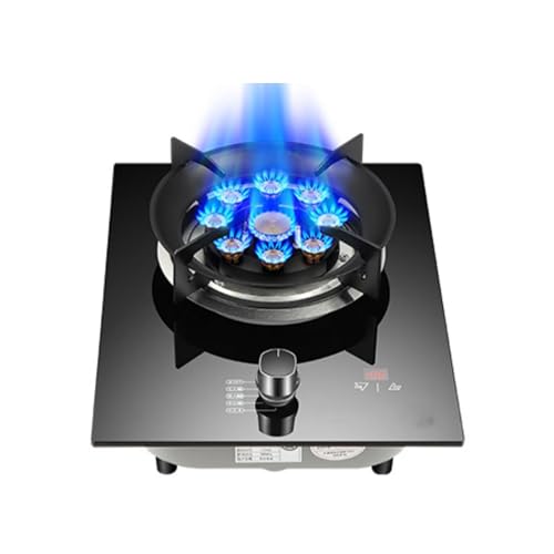 1 Estufa De Gas, Estufa De Conversión A GN/GLP, Estufa Individual De Cobre Fundido De Vidrio Templado De 5,2 KW, Quemador Temporizado, Con Protección Contra Llamas Y Bloqueo De Seguridad For Niños(LPG