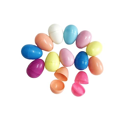 POPETPOP 24 piezas Unidades Huevos de Pascua de Colores para Manualidades DIY Huevos Plásticos Decorativos para Pintar y Rellenar Juguetes Creativos para Fiestas Infantiles Color Aleatorio