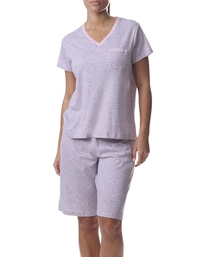 Image of Karen Neuburger Women's Short-sleeve Tee and Bermuda Short Pajama Set