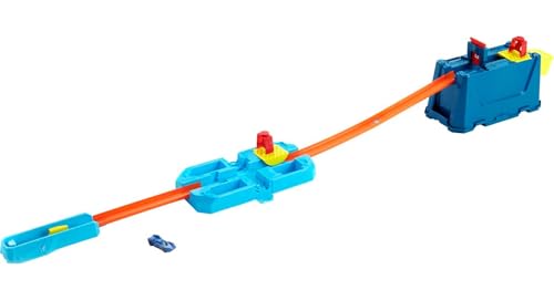 Hot Wheels Toy Car Track Set, Track Builder Unlimited Stunt Crash Box Playset with 18 Building Components in Storage Box with Lid & 1:64 Scale Vehicle