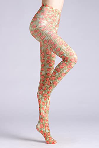 Image of Sahabowi Women Tights, Sheer High Waist Pantyhose, Vintage Control Top Stockings, Siwa opaque print1