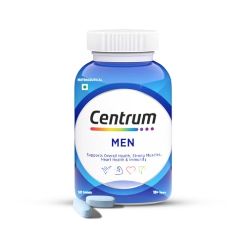 10% OFF on Centrum Men Tablet, World's No.1 Multivitamin with Grape seed extract, Vitamin C & 21 other nutrients for Overall Health, Strong Muscles & Immunity (Veg) 50s
