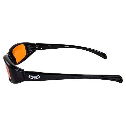 Global Vision New Attitude - Stylish Sunglasses - Orange Lenses, MATTE Black Frame3