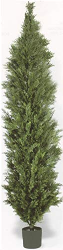 Silk Tree Warehouse Company Inc One 10 Foot Outdoor Artificial Italian Cedar Cypress Topiary Tree Potted UV Rated (10 Foot)